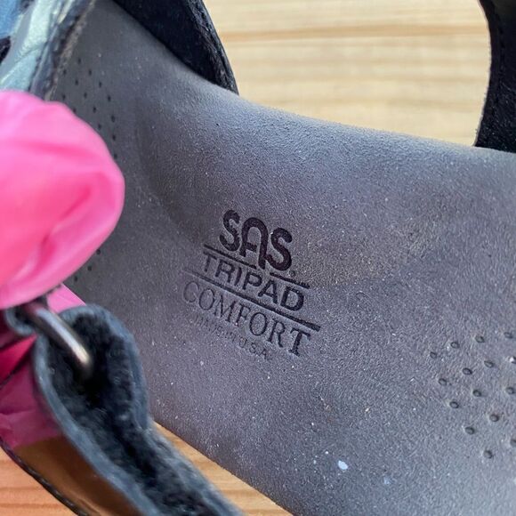 SAS tripod, comfort, Patton leather black, sandals, size 9 - Picture 7 of 9